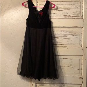 Amazing LBD-velvet top with sheer overlay skirt